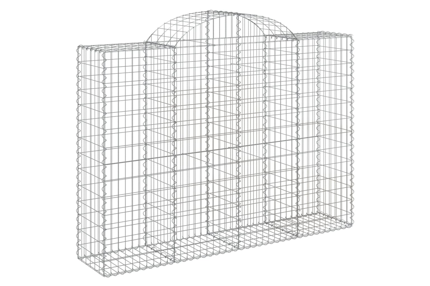 vidaXL 3146363 Arched Gabion Baskets 3 Pcs 200x50x140/160cm Galvanised Iron-2