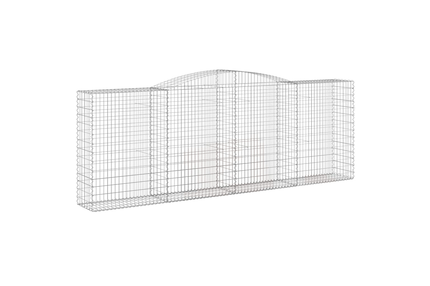vidaXL 3147025 Arched Gabion Baskets 5 Pcs 400x50x140/160cm Galvanised Iron-2