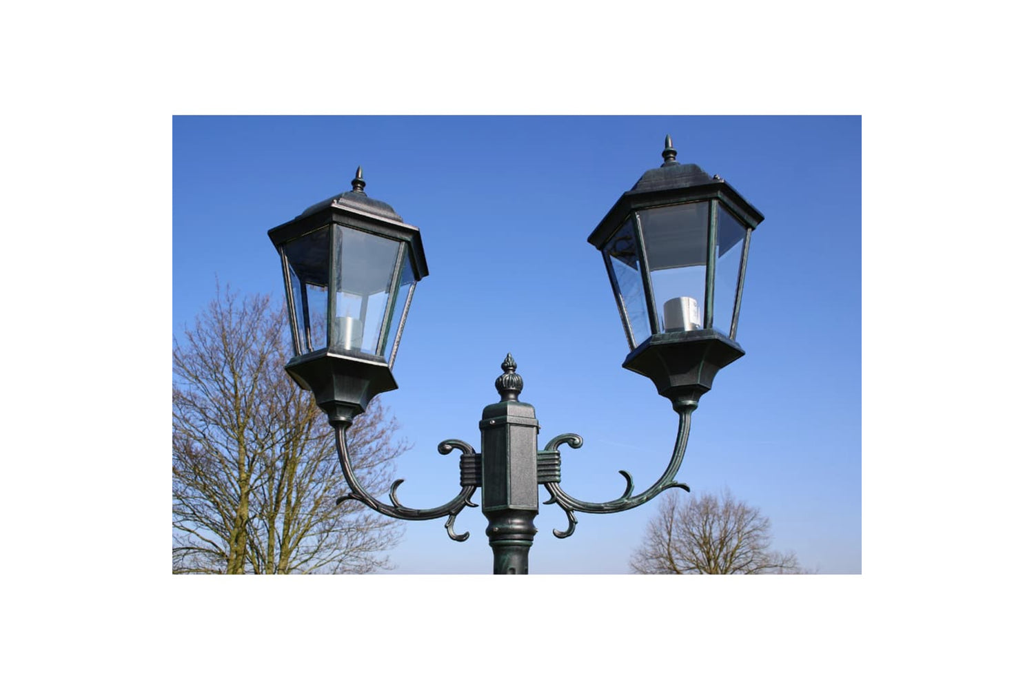 vidaXL 40244 Garden Light Post 2-arms 230cm Dark Green/black Aluminium-6