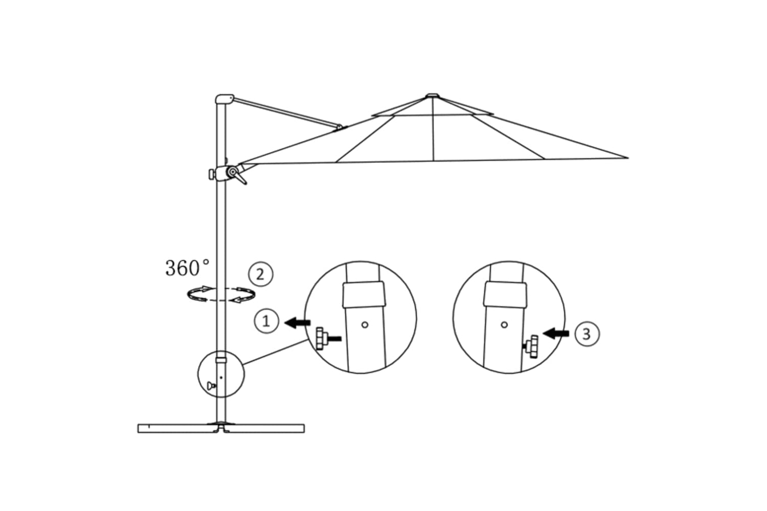vidaXL 44618 Cantilever Umbrella With Aluminium Pole Anthracite 250x250cm-7