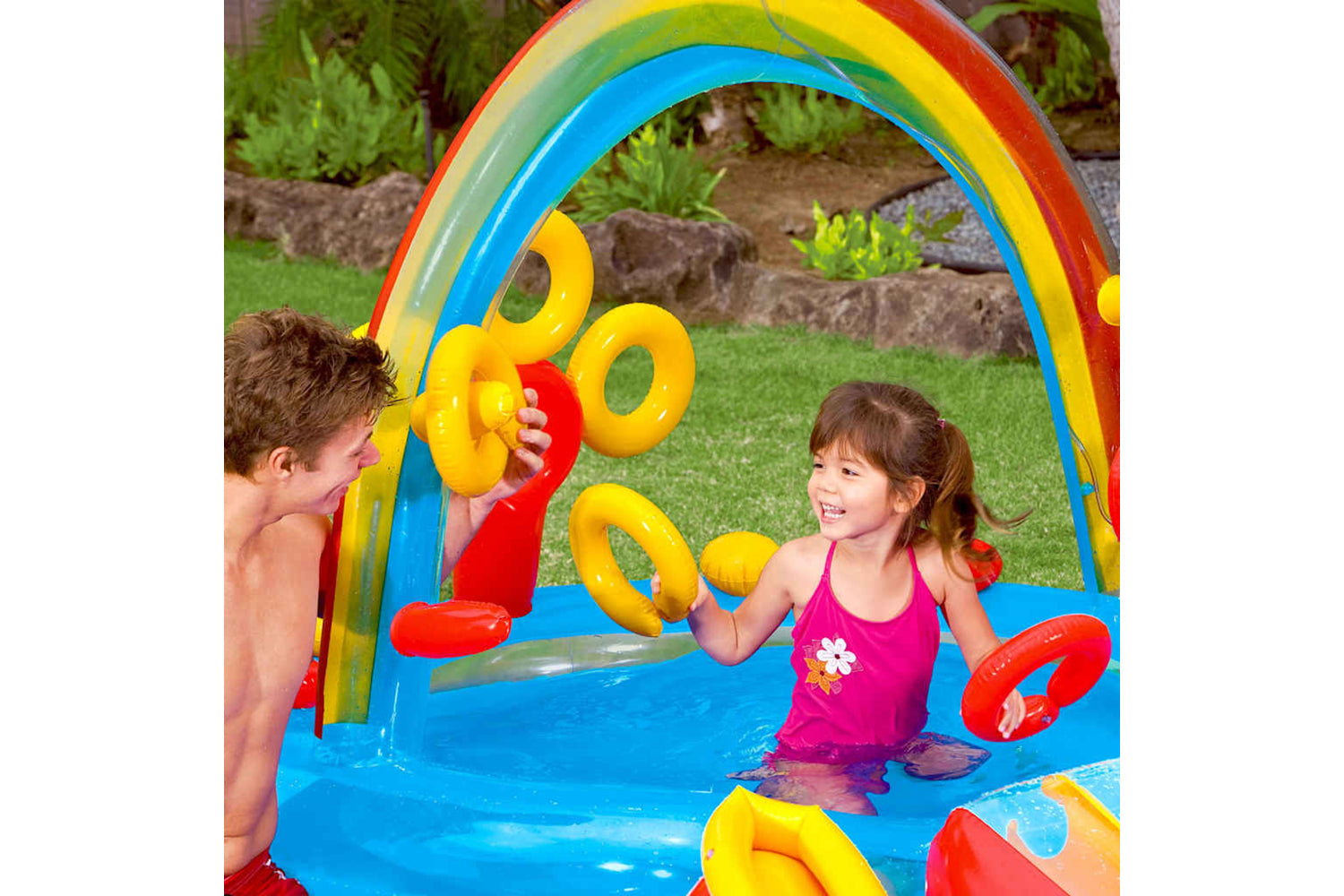 Intex Inflatable Pool Rainbow Ring Play Center 297x193 X135 Cm 57453np-7