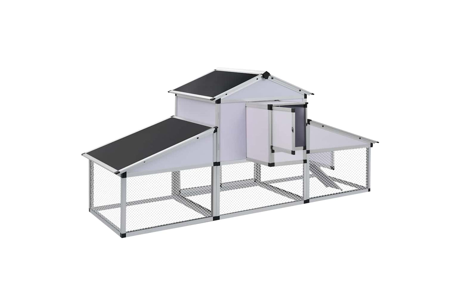 Vidaxl 41323 Chicken Coop With Runs And Nest Box Aluminium-4