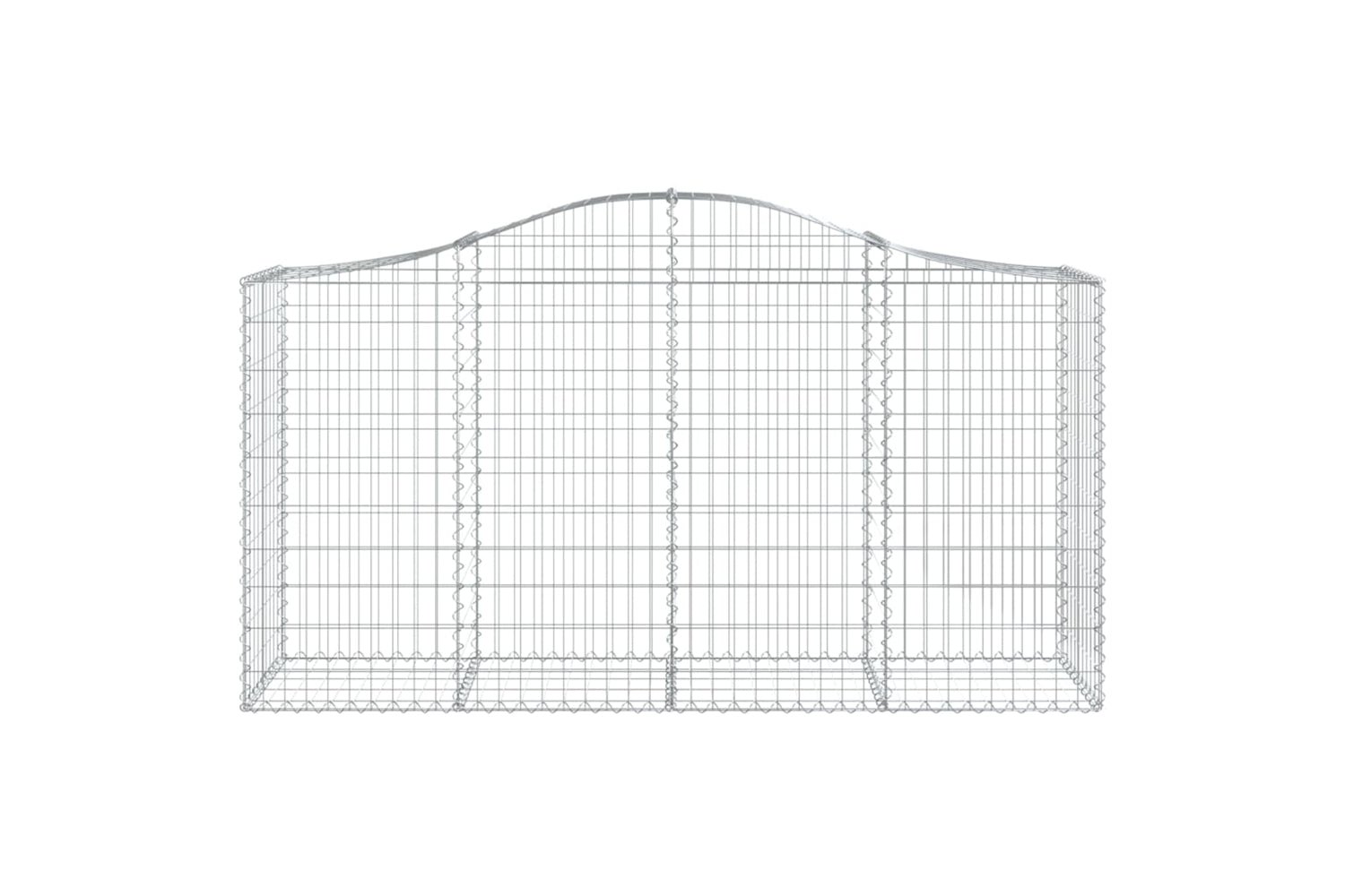 vidaXL 3145648 Arched Gabion Baskets 10 Pcs 200x50x100/120cm Galvanised Iron-3