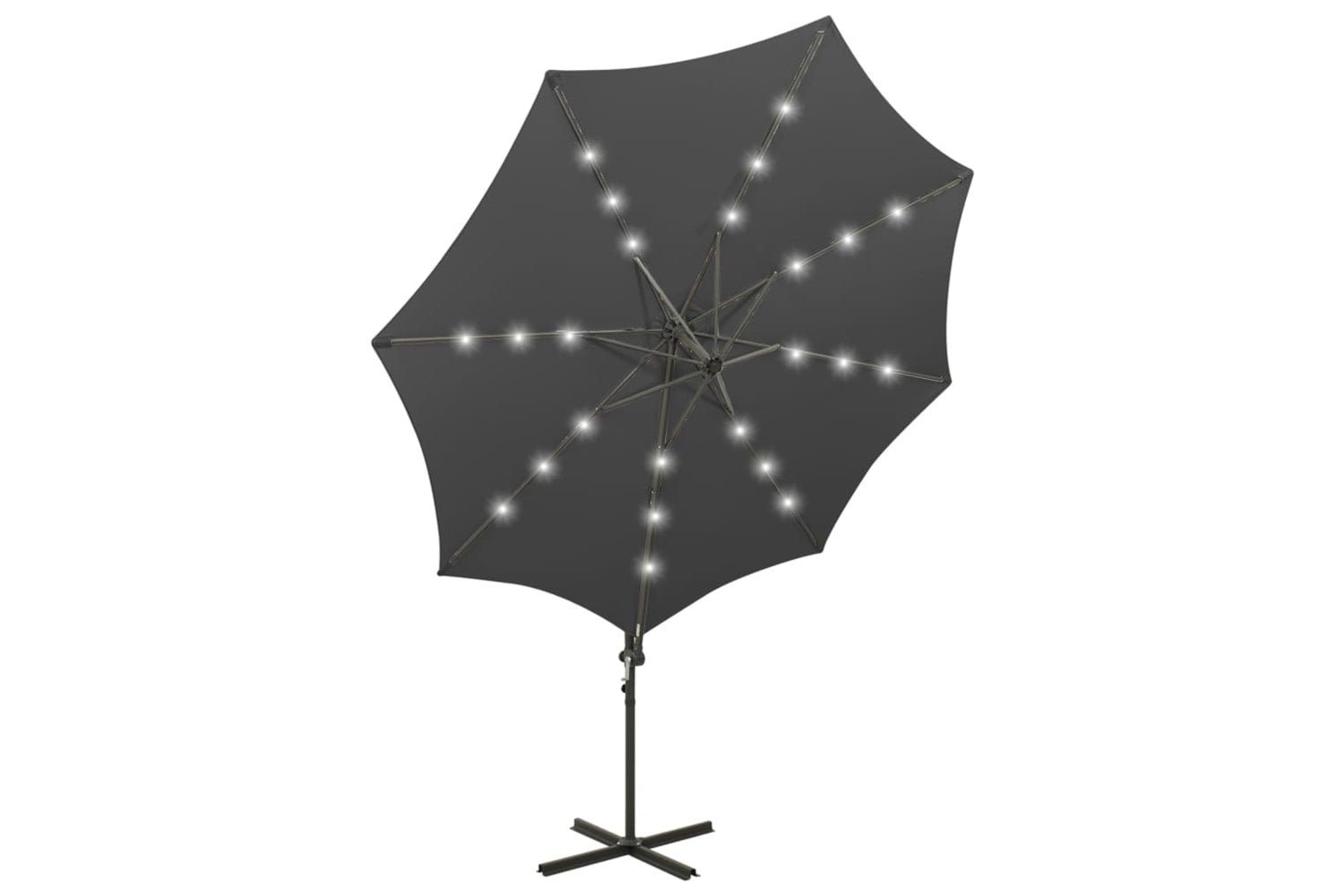 Vidaxl 312338 Cantilever Umbrella With Pole And Led Lights Anthracite 300 Cm-5