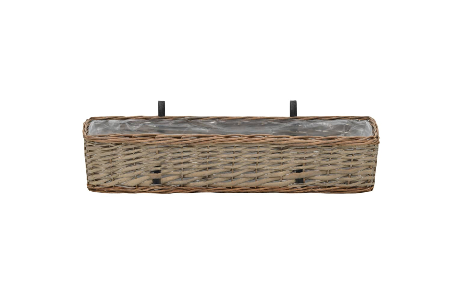 vidaXL 287642 Balcony Planter 2 Pcs Wicker With Pe Lining 80cm-3