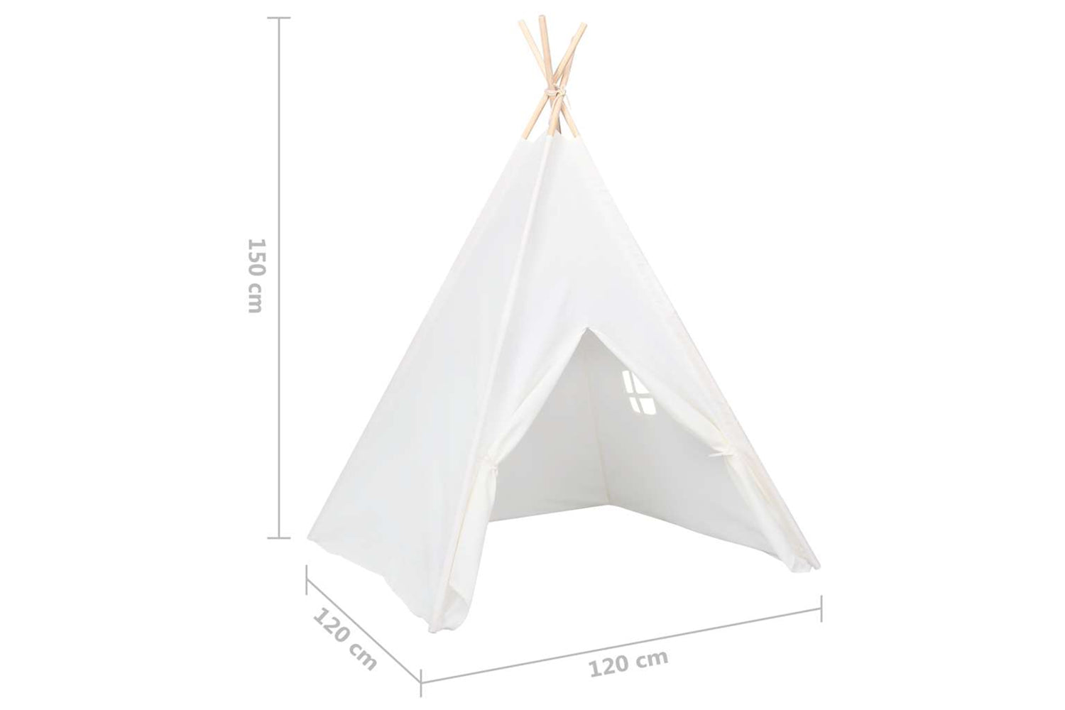 Vidaxl Children Teepee Tent With Bag Peach Skin White 120x120x150 Cm-7