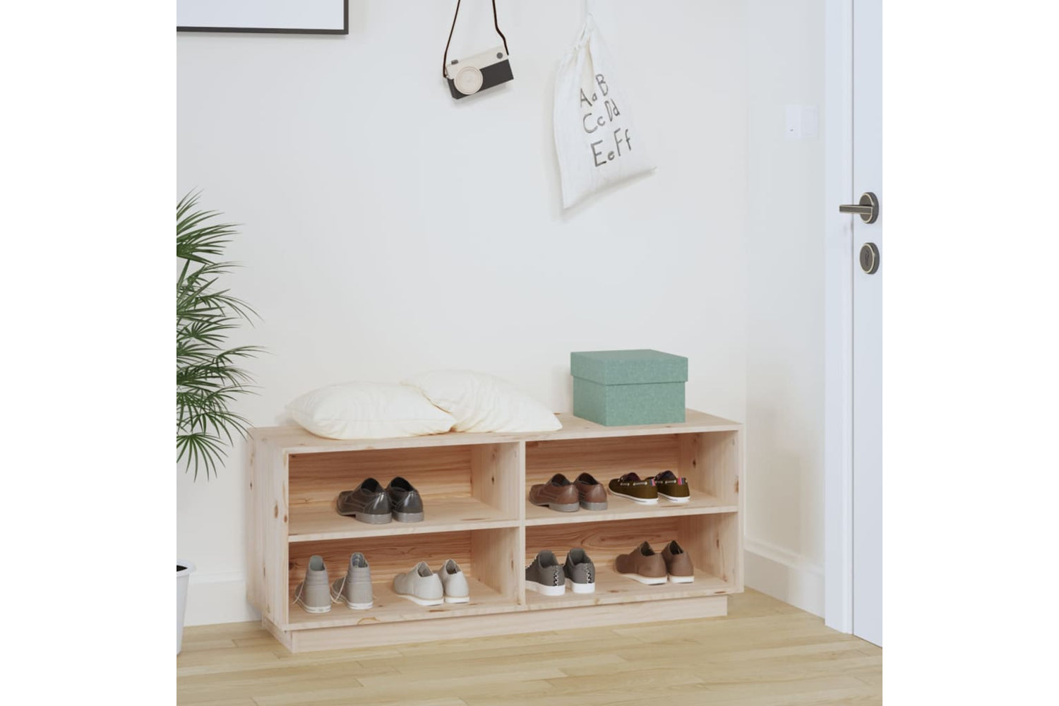 vidaXL 813540 Shoe Cabinet 110x34x45cm Solid Wood Pine-2