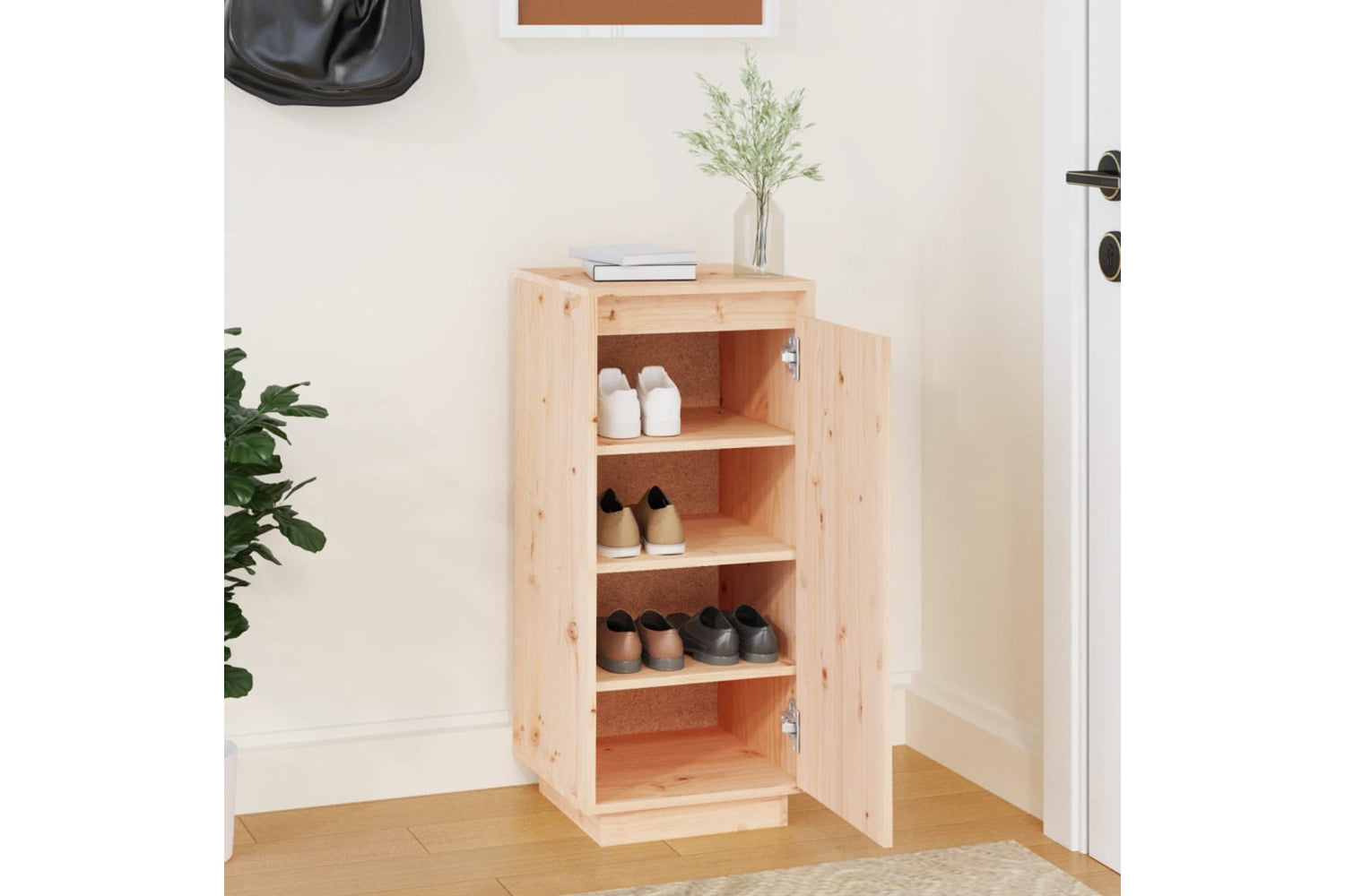 vidaXL 813535 Shoe Cabinet 35x35x80cm Solid Wood Pine-2
