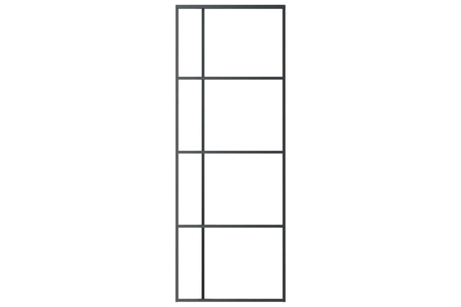 Vidaxl 151679 Sliding Door Frosted Esg Glass And Aluminium 76x205 Cm Black-3