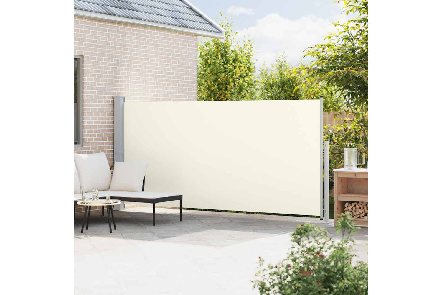 vidaXL 313406 Patio Retractable Side Awning 180x500cm Cream-2