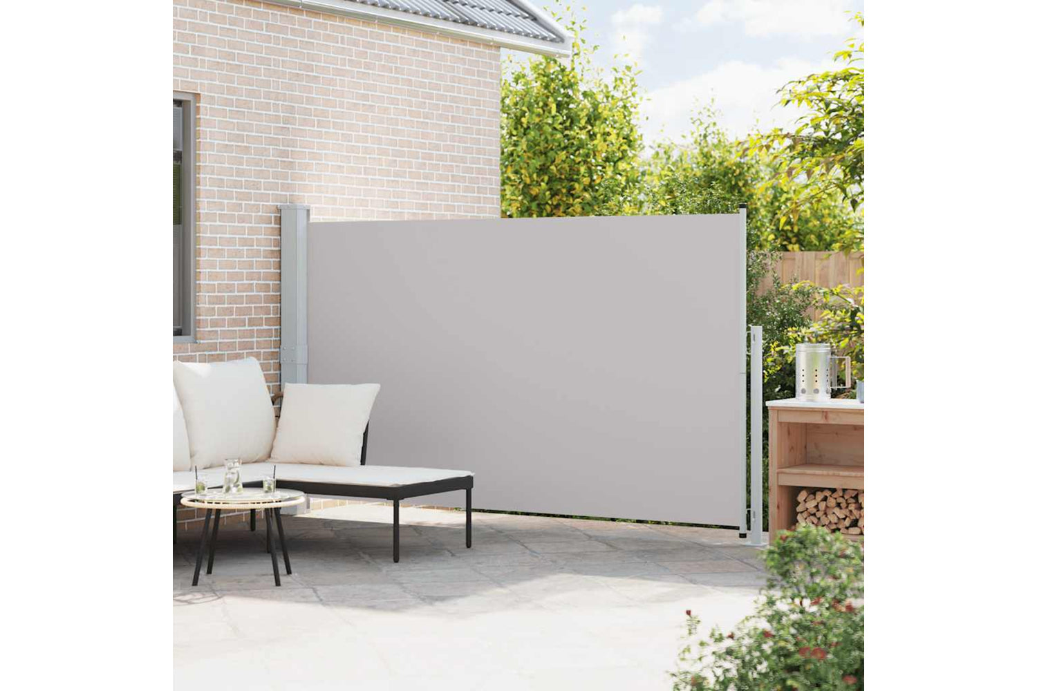 vidaXL 313401 Patio Retractable Side Awning 180x300cm Grey-2