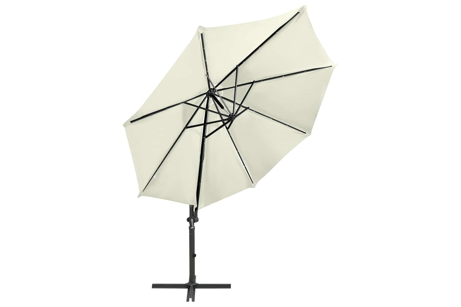 Vidaxl 312328 Cantilever Umbrella With Pole And Led Lights Sand 300 Cm-3