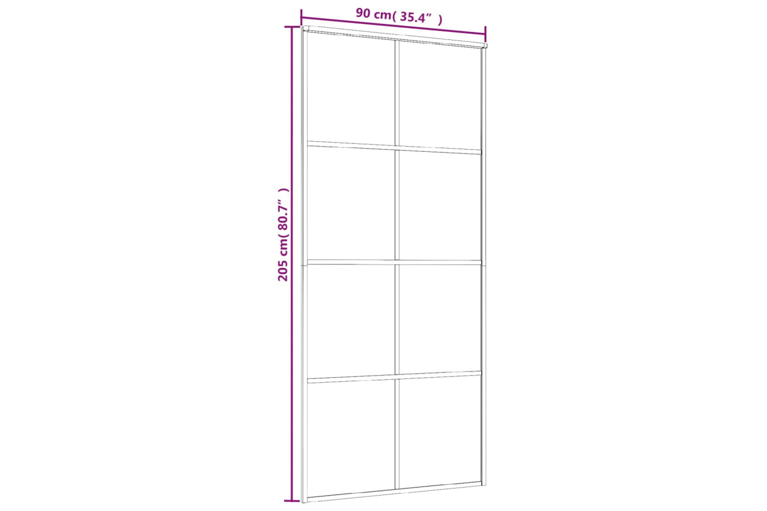Vidaxl 151673 Sliding Door Frosted Esg Glass And Aluminium 90x205 Cm White-6