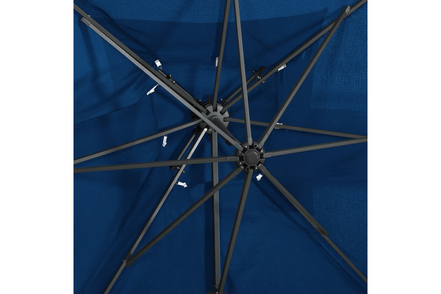 vidaXL 312365 Cantilever Umbrella With Double Top Azure Blue 250x250cm-6