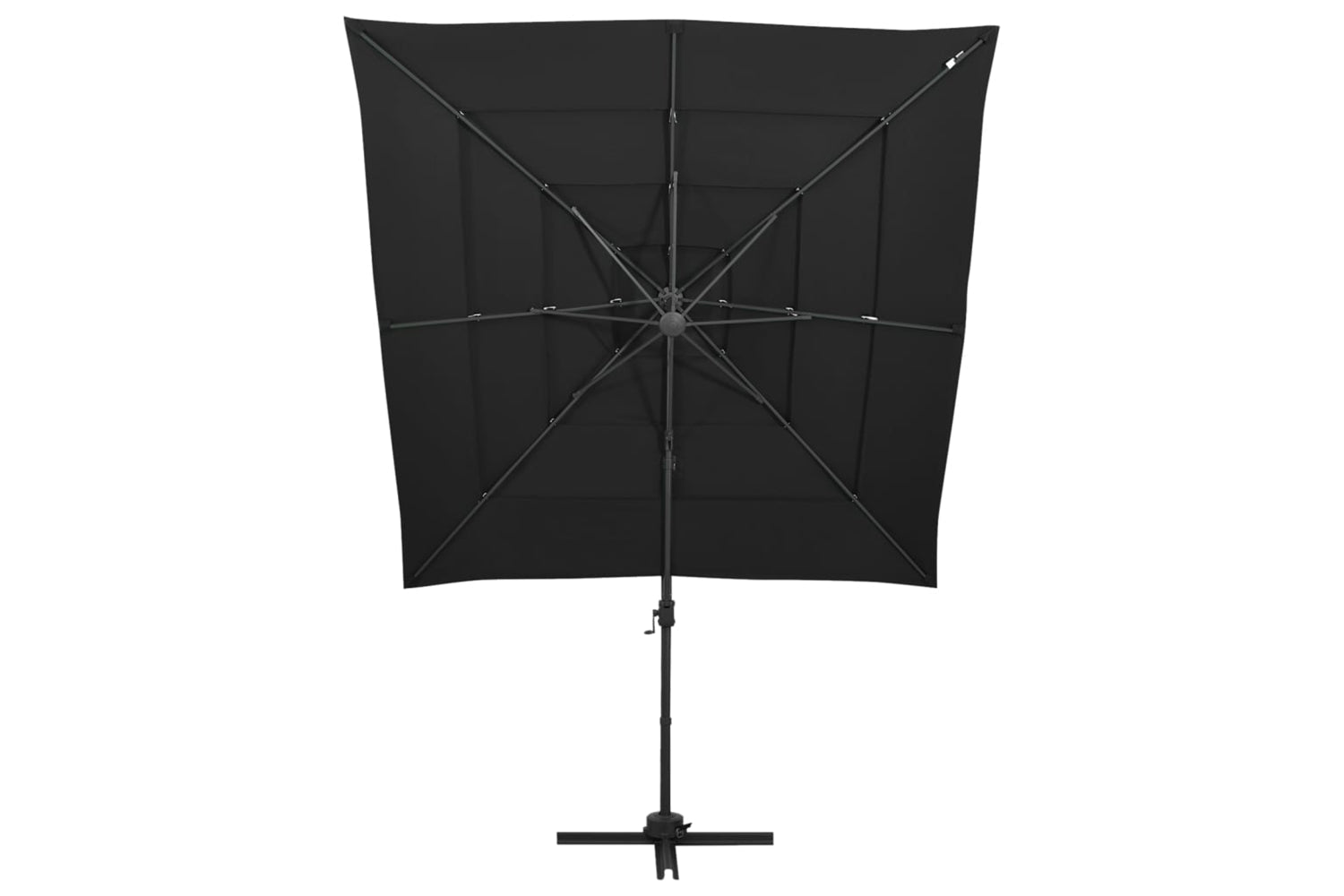 vidaXL 313826 4-tier Parasol With Aluminium Pole Black 250x250cm-2