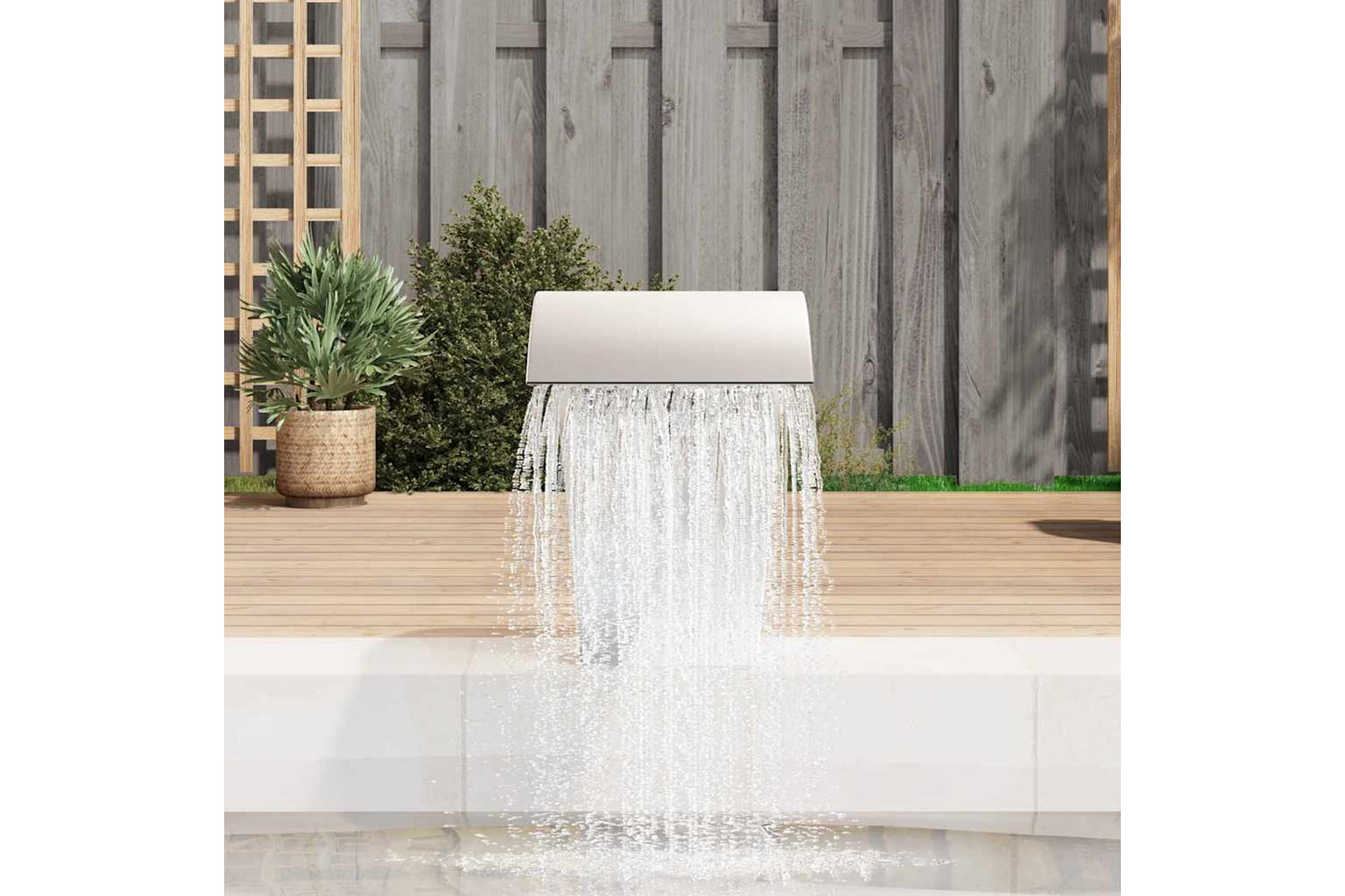 vidaXL 41685 Garden Waterfall Pool Fountain Stainless Steel 45x30x60cm-2