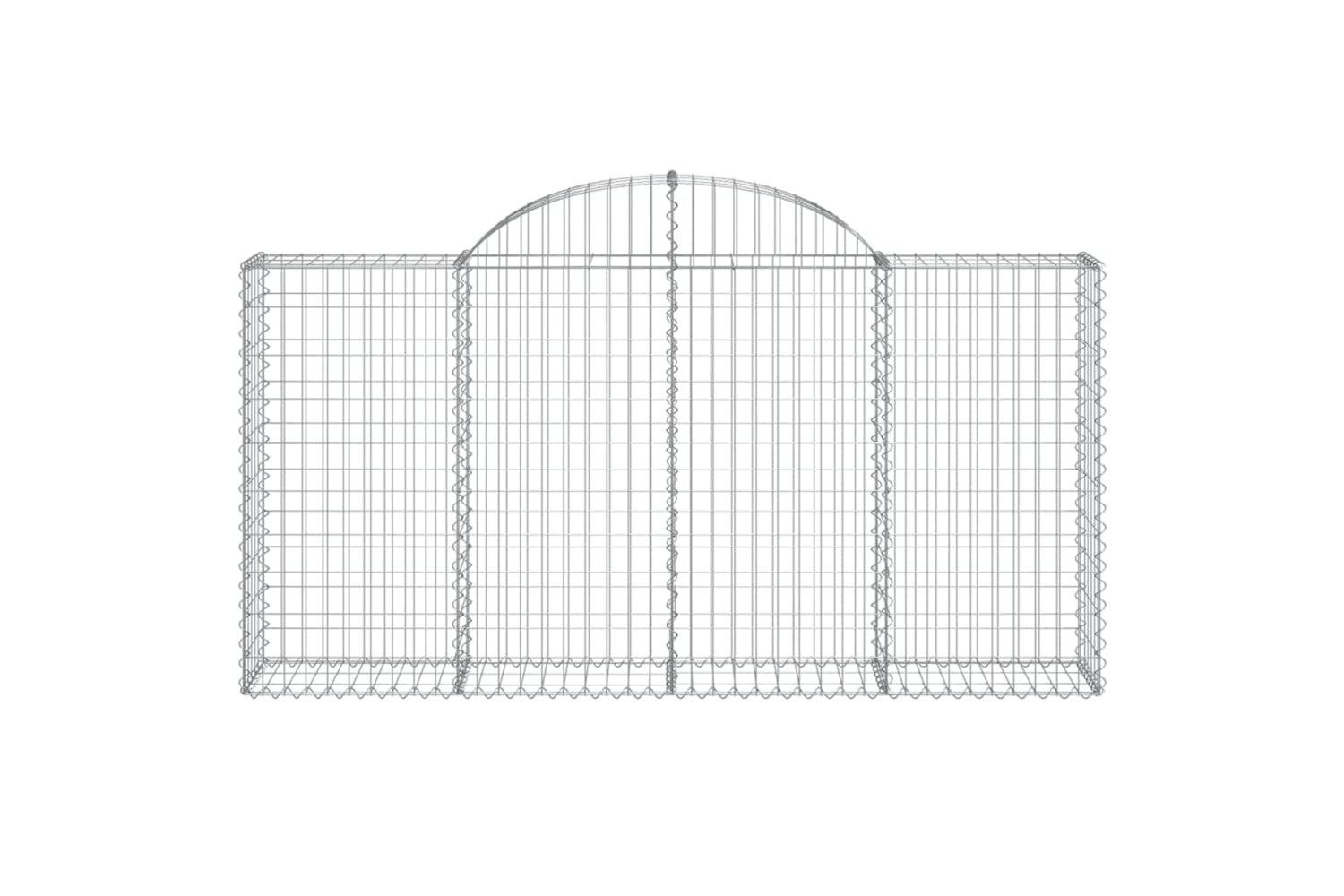 vidaXL 3146111 Arched Gabion Baskets 3 Pcs 200x30x100/120cm Galvanised Iron-3