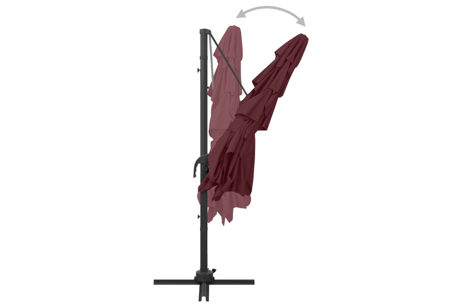 vidaXL 313824 4-tier Parasol With Aluminium Pole Bordeaux Red 250x250cm-6