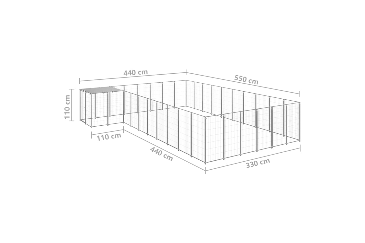 Vidaxl 3082245 Dog Kennel Silver 19.36 M2 Steel-6