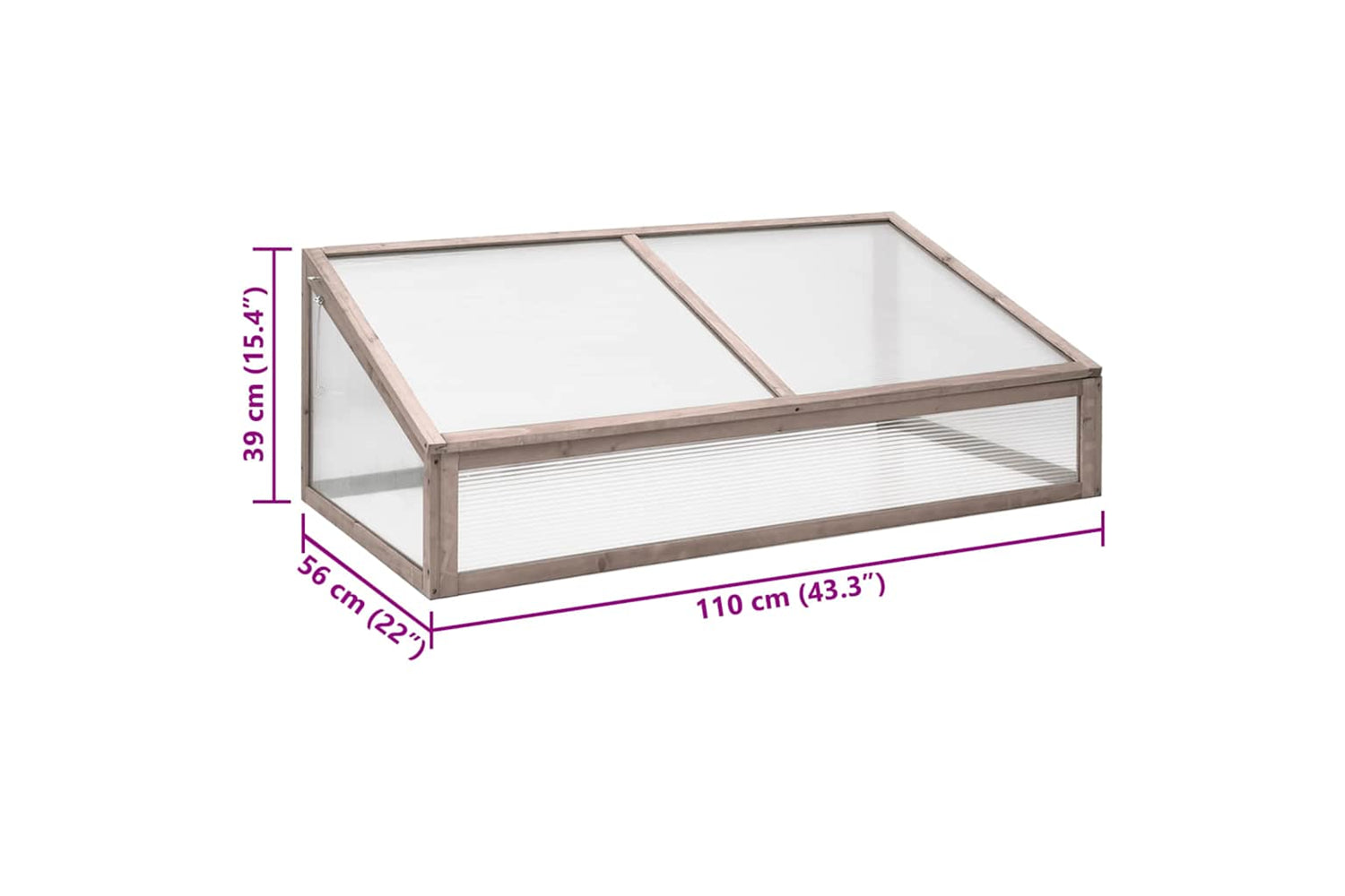 vidaXL 362647 Greenhouse Grey 110x58.5x39cm Fir Wood-7