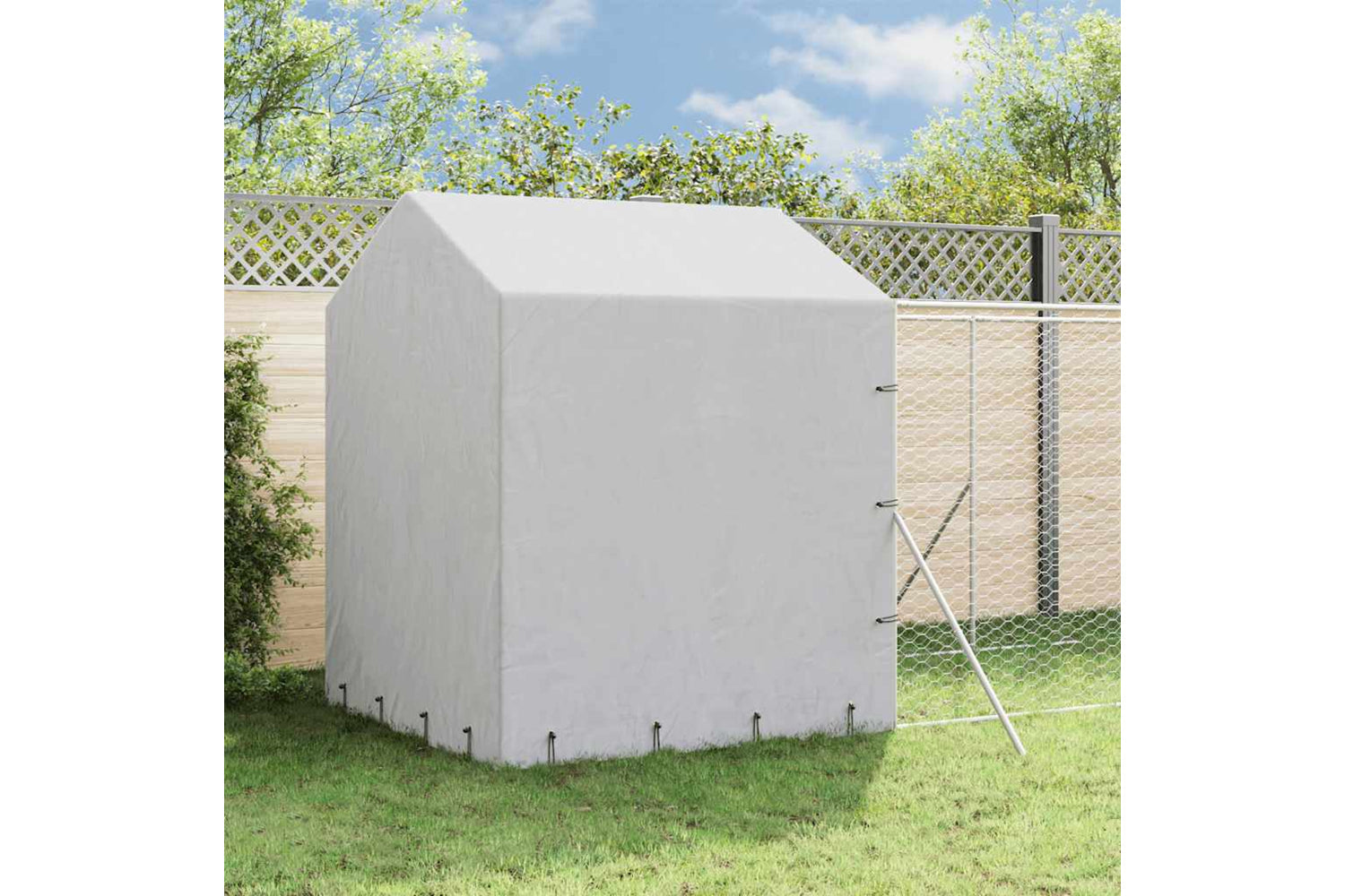 Vidaxl 3190475 Outdoor Dog Kennel With Roof Silver 2x6x2.5 M Galvanised Steel-2