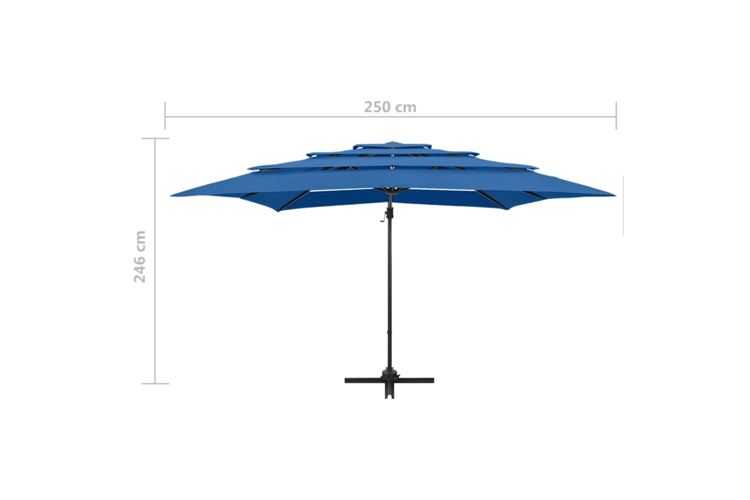 vidaXL 313827 4-tier Parasol With Aluminium Pole Azure Blue 250x250cm-9