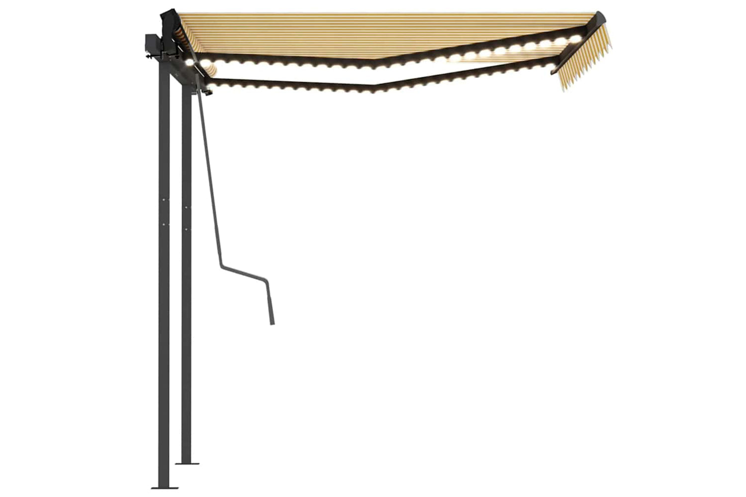 Vidaxl Manual Retractable Awning With Led 3.5x2.5 M Yellow And White-5