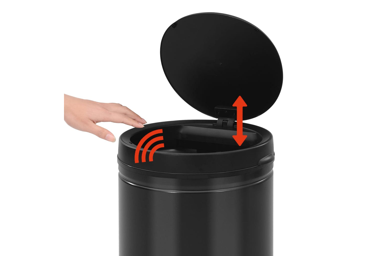 Vidaxl 322701 Automatic Sensor Dustbin 60 L Carbon Steel Black-5