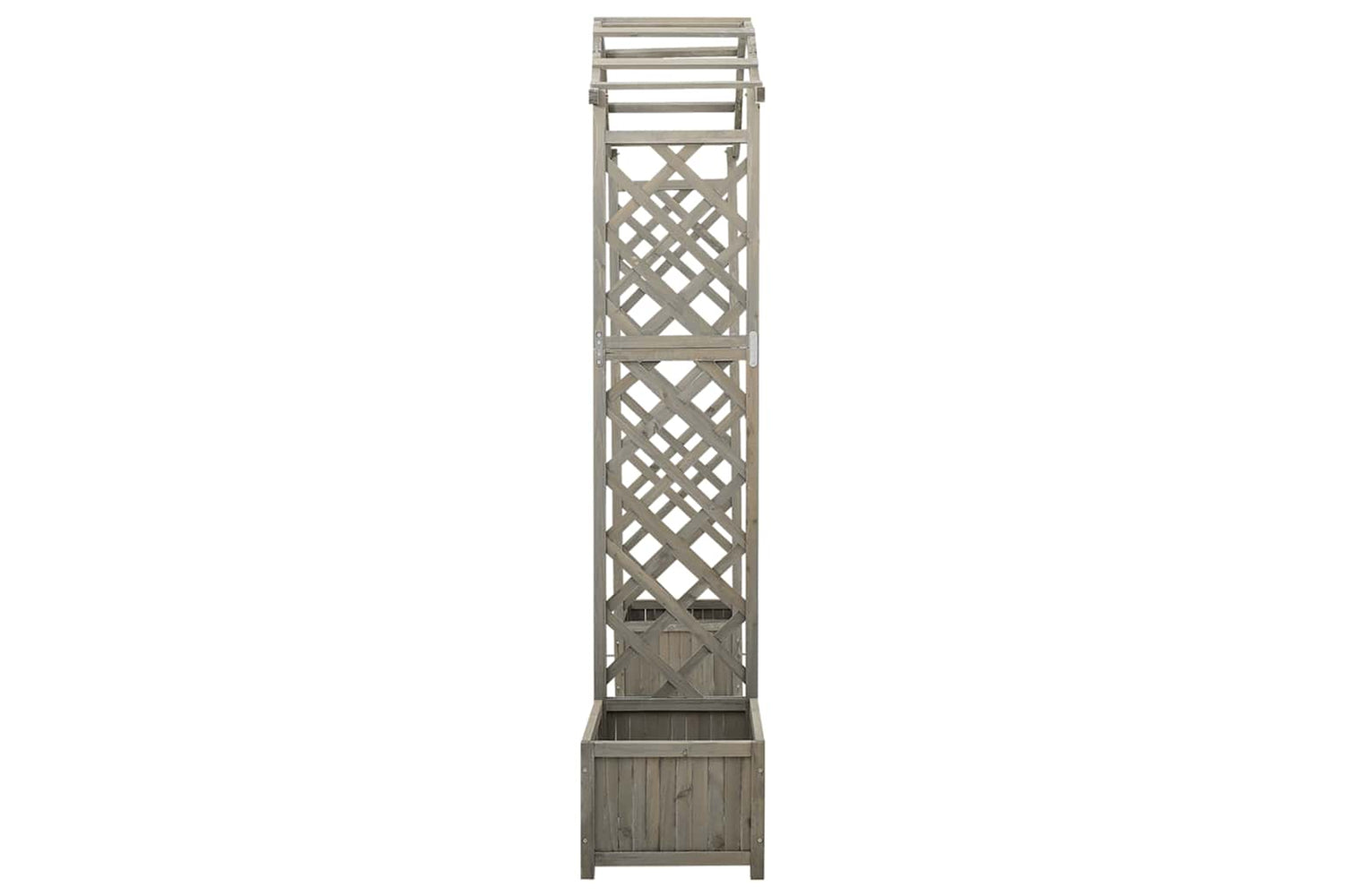Vidaxl 316392 Garden Pergola With Planter Grey Solid Firwood-4