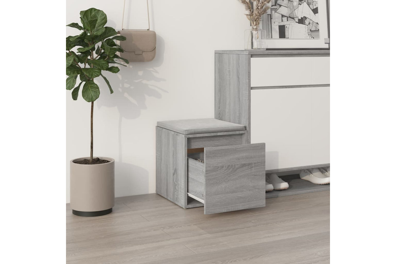 vidaXL 820518 Box Drawer Grey Sonoma 40.5x40x40cm Engineered Wood-2