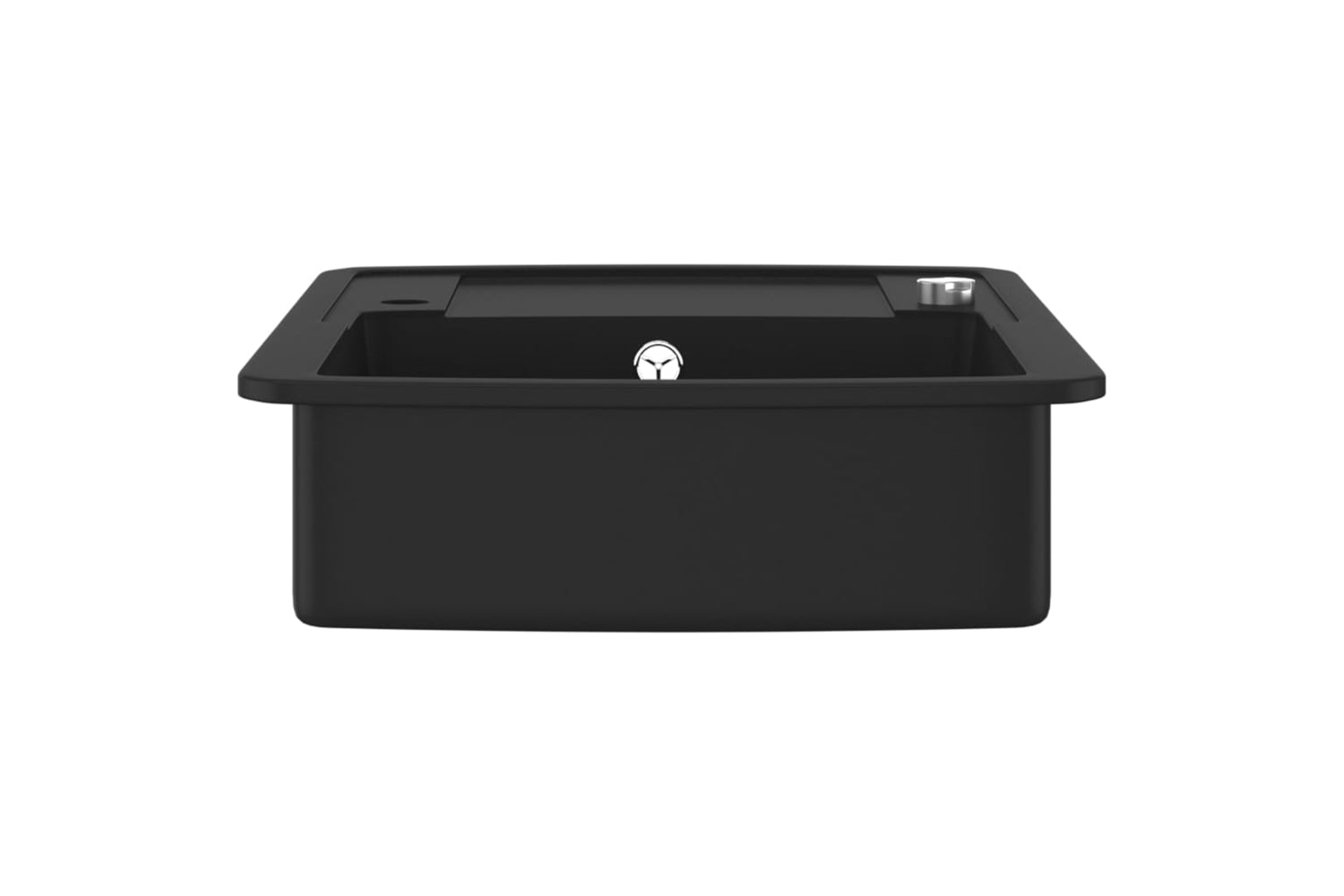 Vidaxl Granite Kitchen Sink Single Basin Black-5