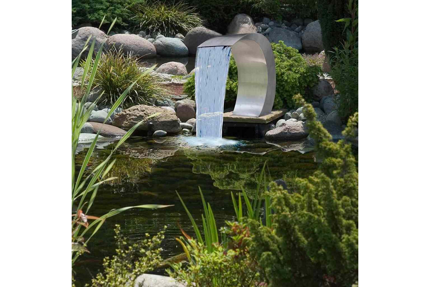 vidaXL 41685 Garden Waterfall Pool Fountain Stainless Steel 45x30x60cm-5