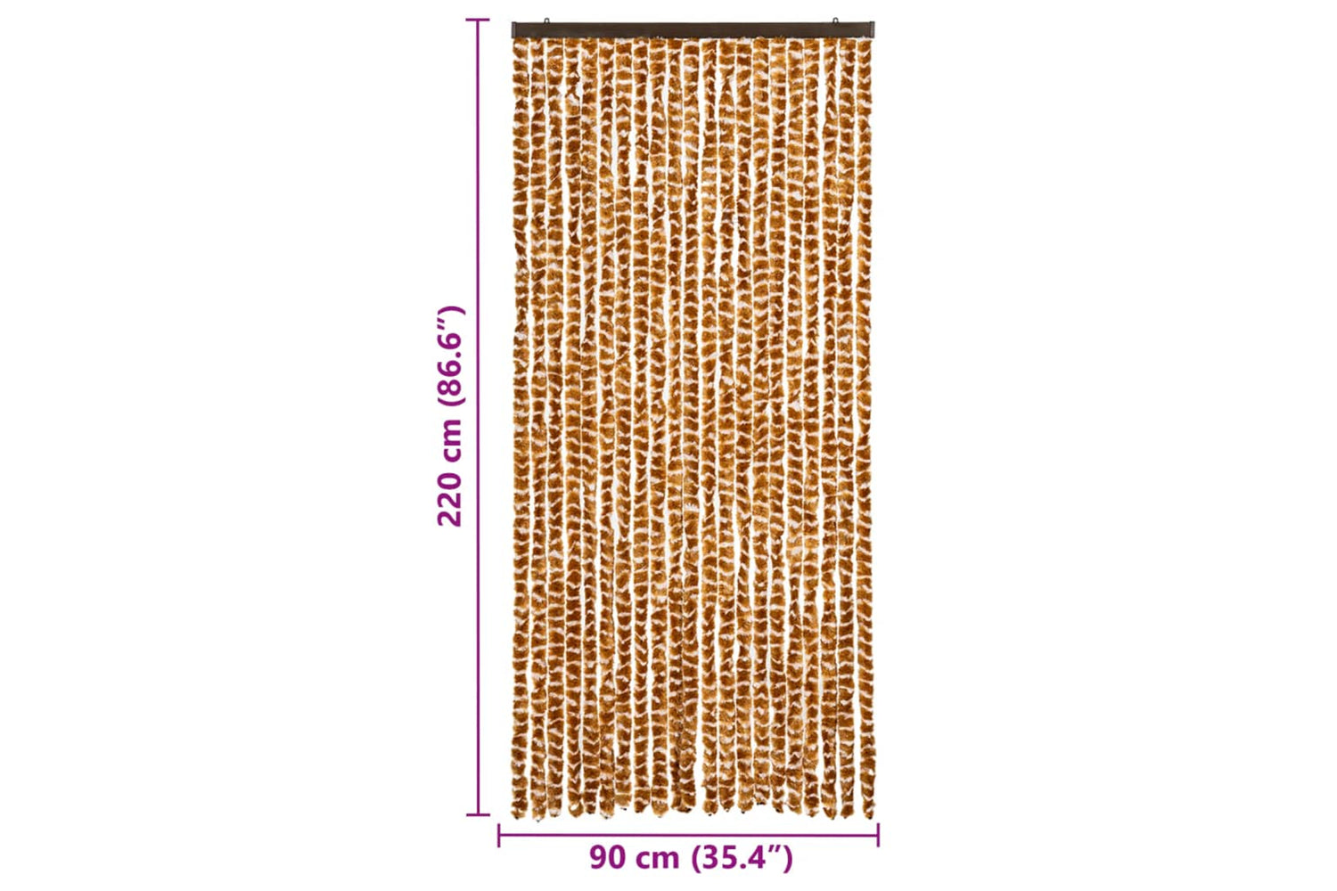 vidaXL Insect Curtain Ochre And White 90x220cm Chenille-6