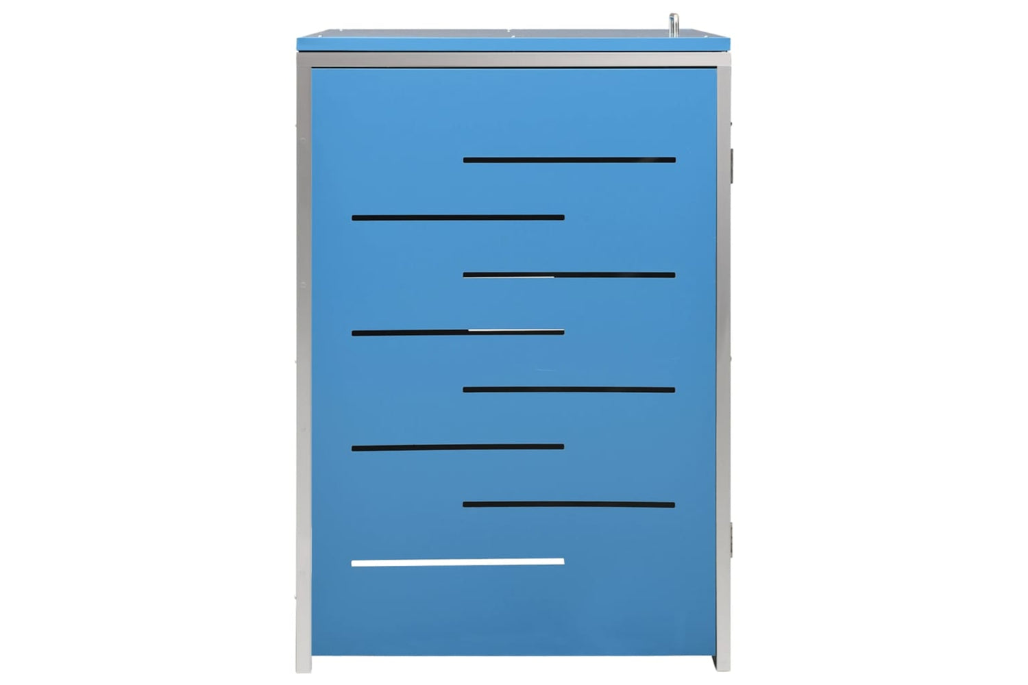 vidaXL Single Wheelie Bin Shed 69x77.5x112.5cm Stainless Steel-5