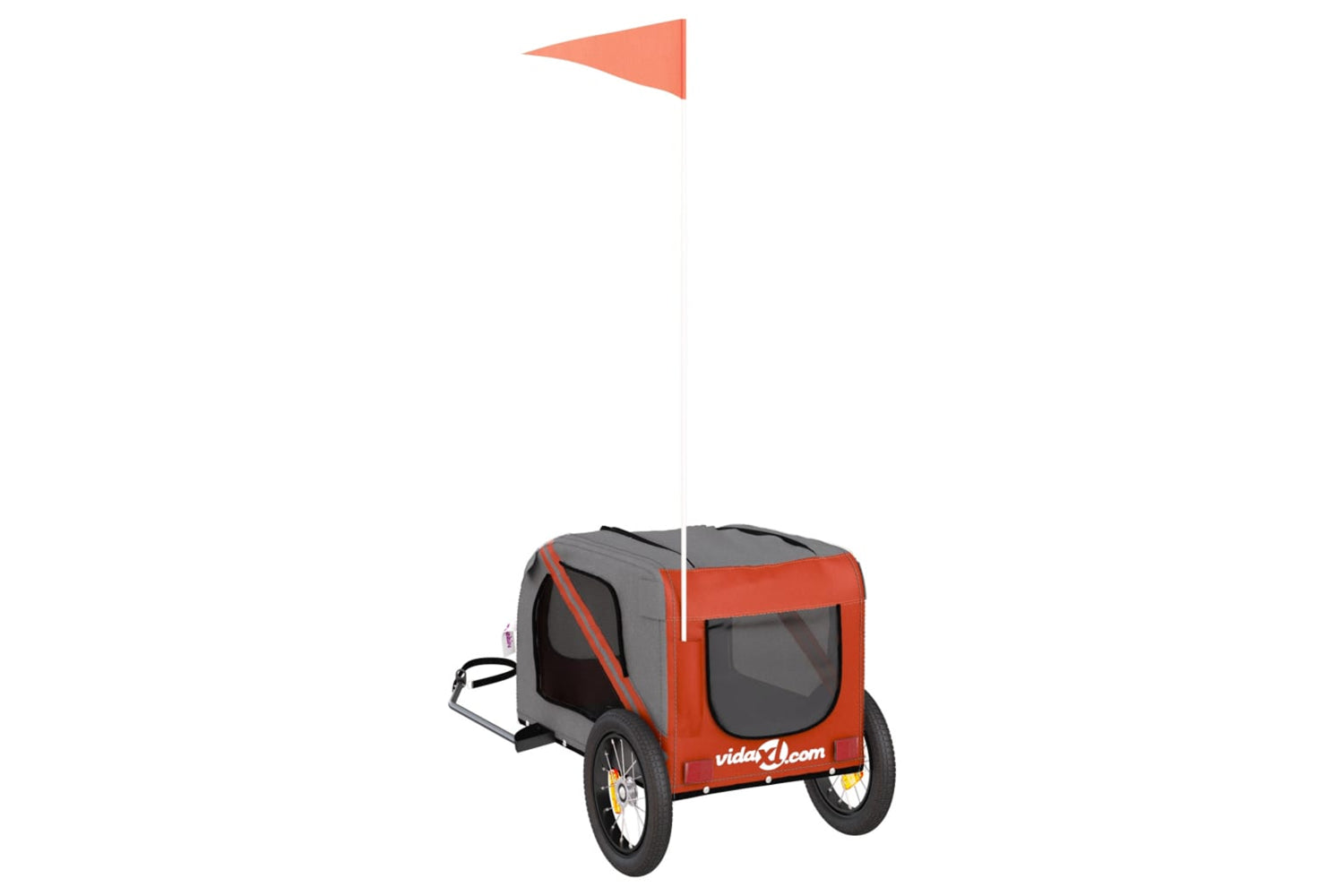 Vidaxl 93865 Pet Bike Trailer Orange And Grey Oxford Fabric And Iron-5