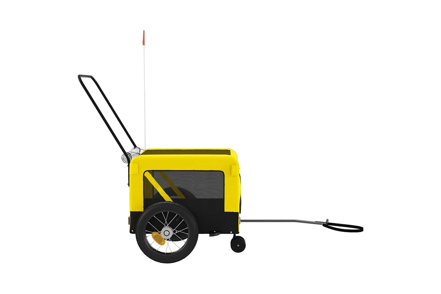 Vidaxl 93945 Pet Bike Trailer Yellow And Black Oxford Fabric And Iron-6
