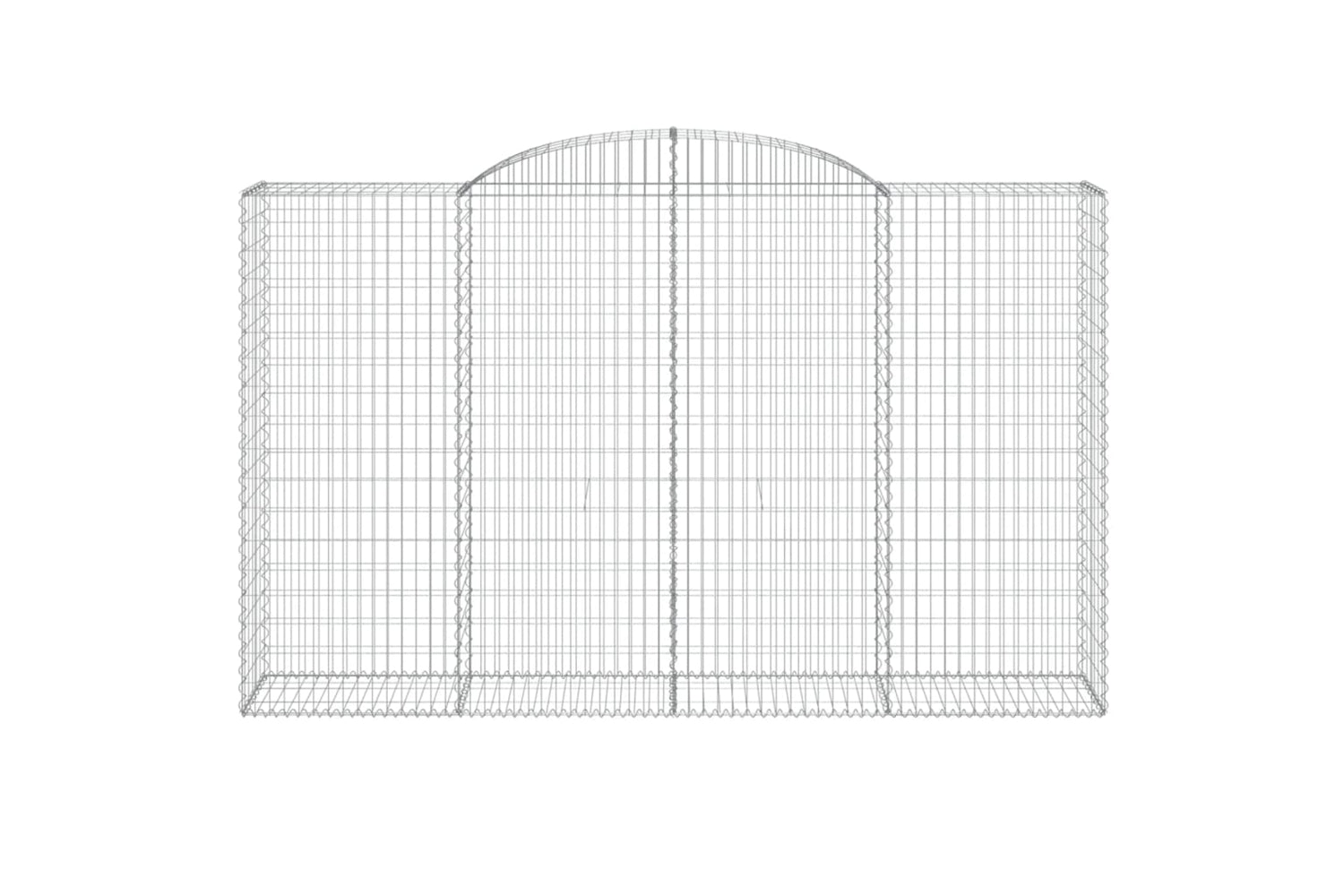 vidaXL 3146773 Arched Gabion Baskets 2 Pcs 300x50x180/200cm Galvanised Iron-3