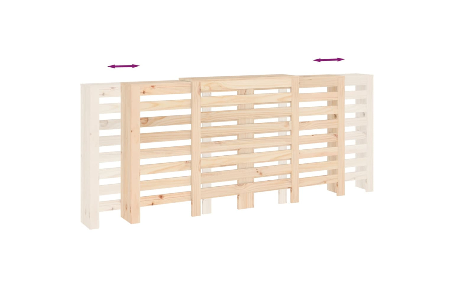 vidaXL 822611 Radiator Cover 210x21x85cm Solid Wood Pine-7