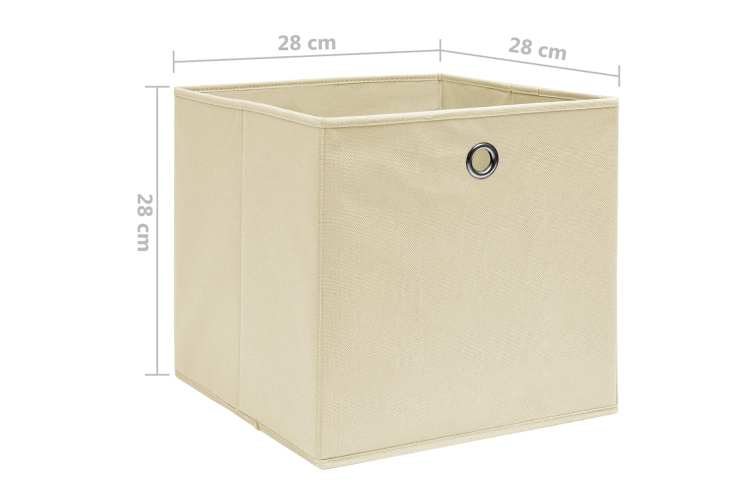 vidaXL 325217 Storage Boxes 10 Pcs Non-woven Fabric 28x28x28cm Cream-5