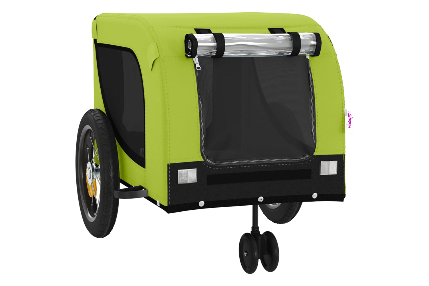Vidaxl 94018 Pet Bike Trailer Green And Black Oxford Fabric And Iron-3