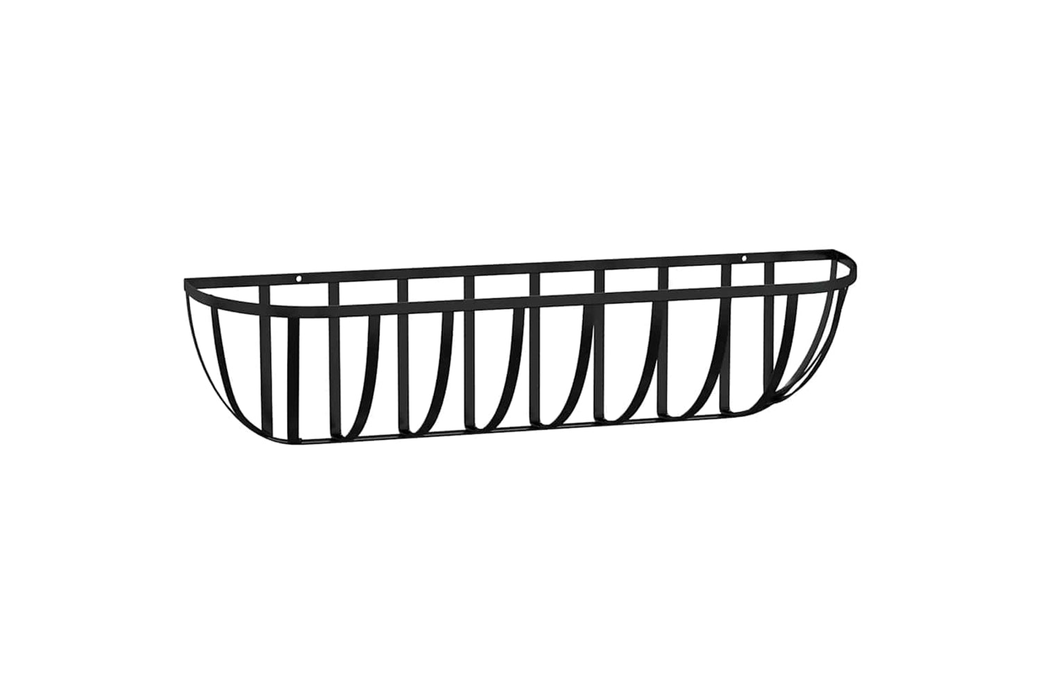vidaXL 319354 Wall Troughs 2 Pcs With Coco Liners Black 61x19x16cm Steel-4