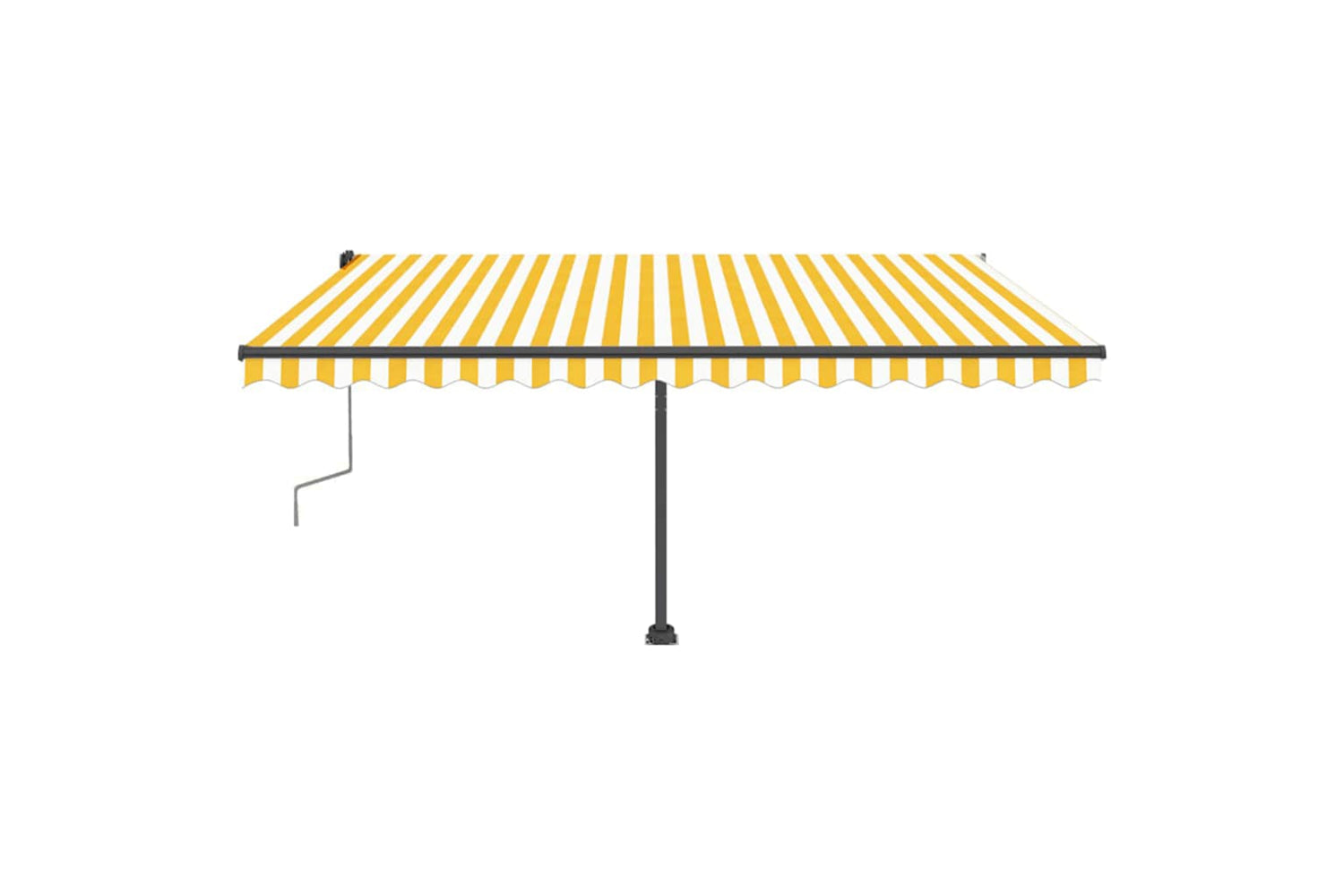 Vidaxl Manual Retractable Awning With Led 450x300 Cm Yellow And White-4