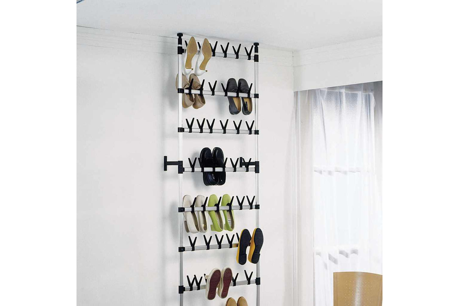 Vidaxl 321108 Telescopic Shoe Rack With Rods Aluminium-4