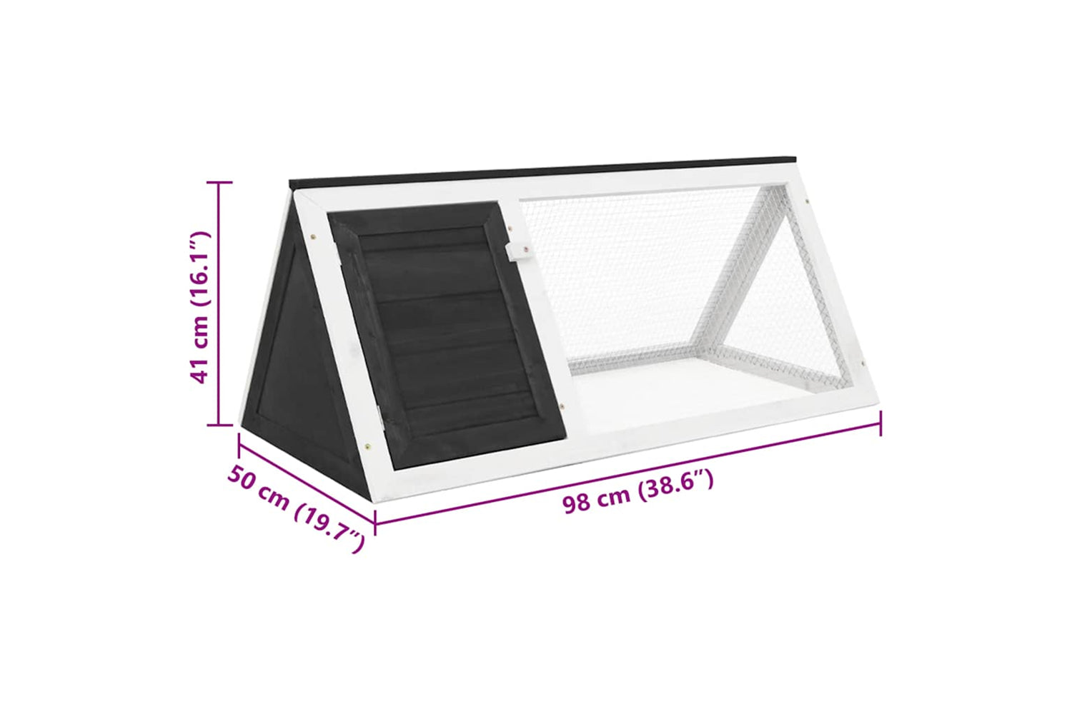 Vidaxl 170852 Animal Rabbit Cage Grey Wood-5
