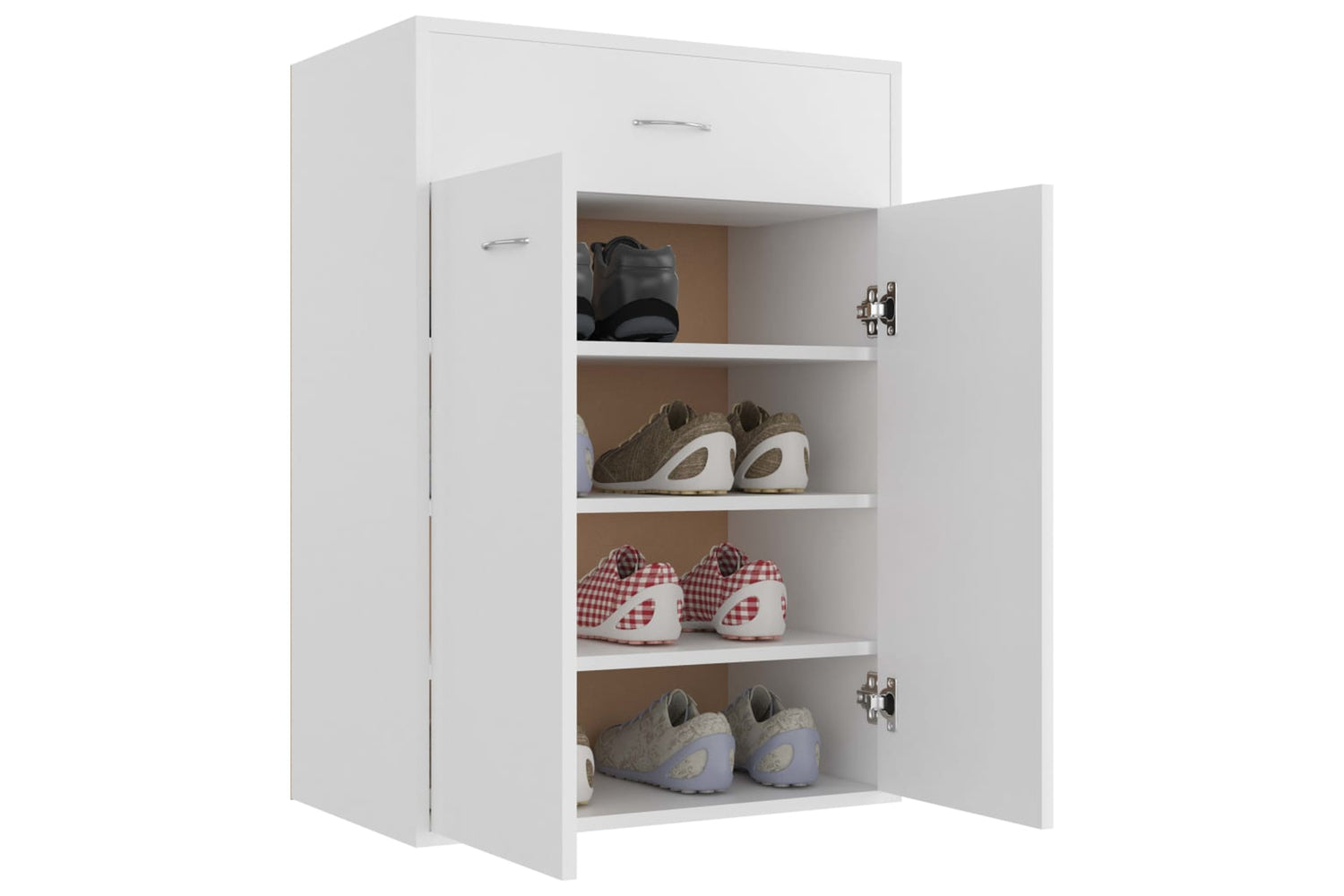 vidaXL 801071 Shoe Cabinet White 60x35x84cm Engineered Wood-4