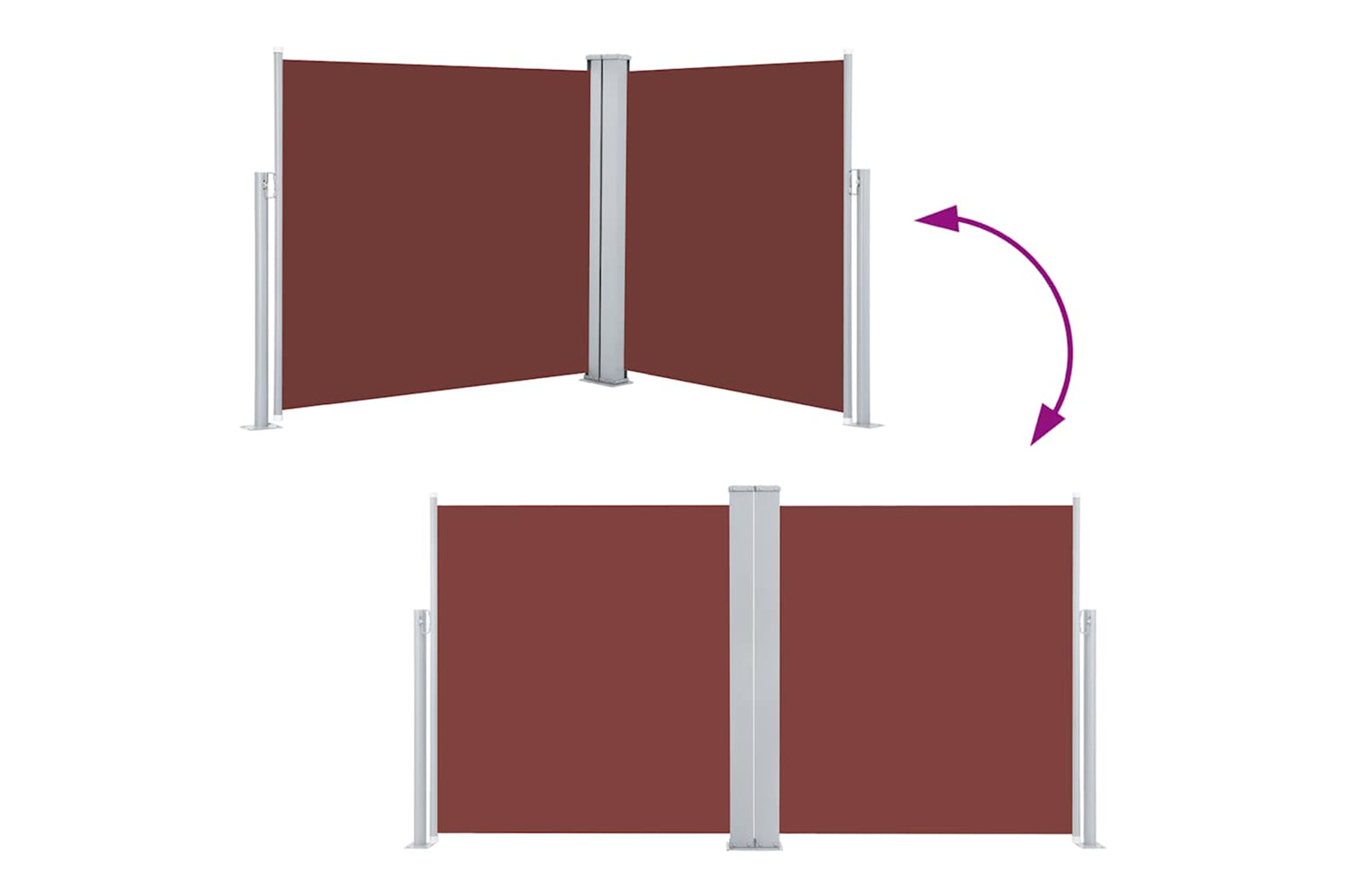 vidaXL 48451 Retractable Side Awning Brown 120x600cm-4