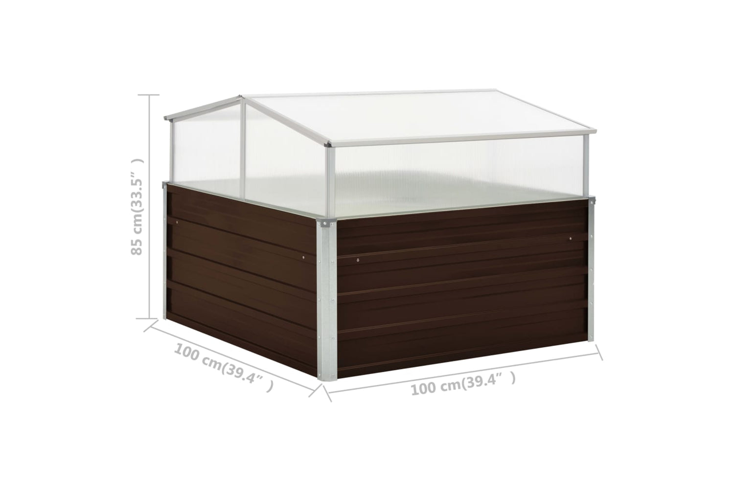 Vidaxl Greenhouse Brown 100x100x85 Cm Galvanised Steel-7