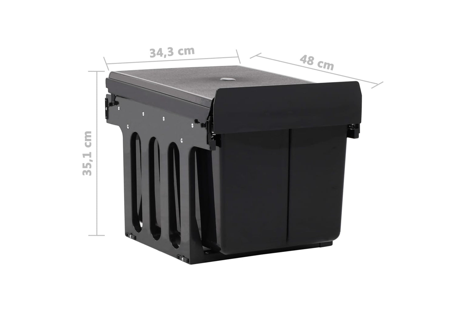 Vidaxl 51182 Kitchen Cupboard Pull-out Dustbin Soft-close 48 L-7