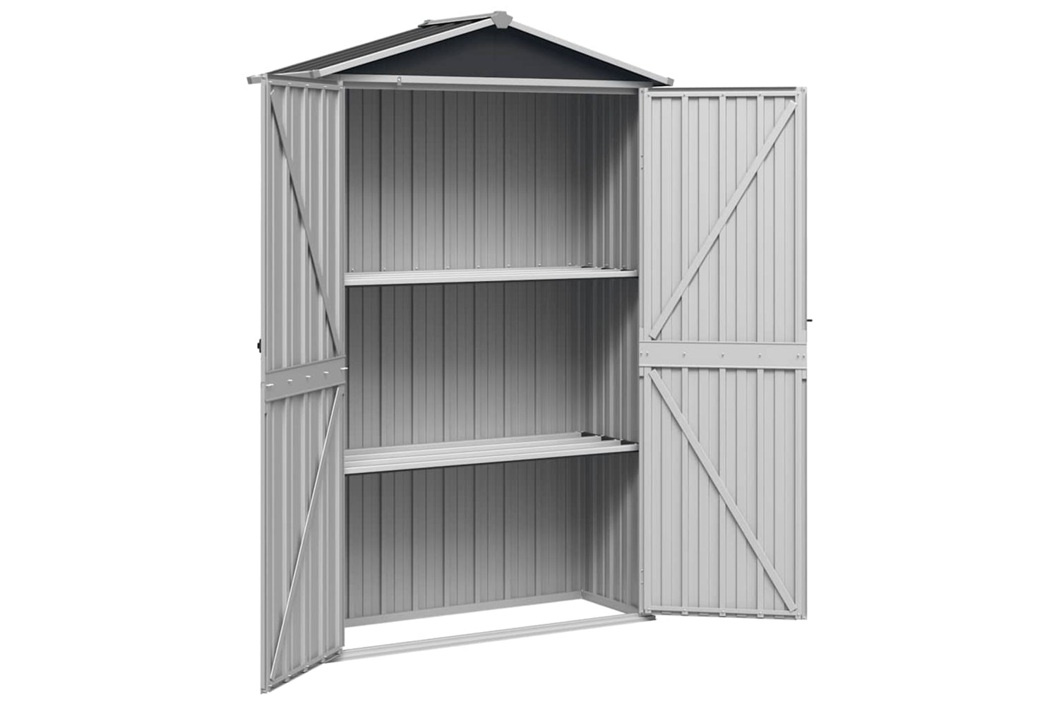 Vidaxl 46303 Garden Shed Anthracite 107.5x46x183 Cm Galvanised Steel-4