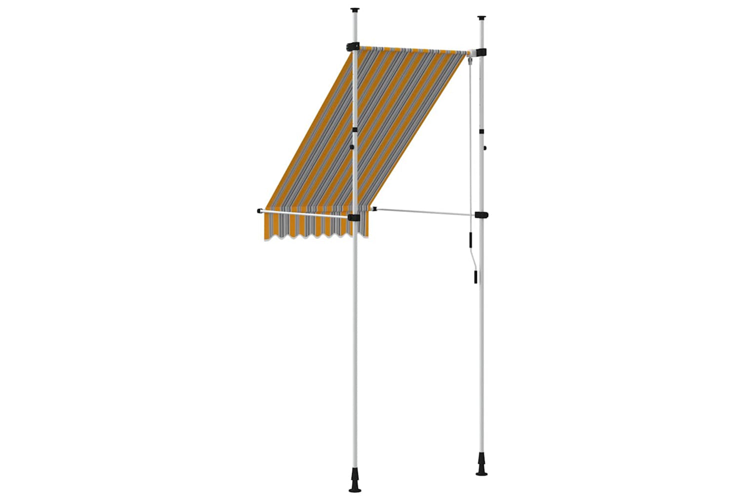 vidaXL 145830 Manual Retractable Awning 100cm Yellow And Blue Stripes-4